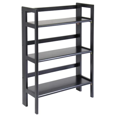Winsome Trading 3 Tier Black Stackable Folding Book Shelf 20896